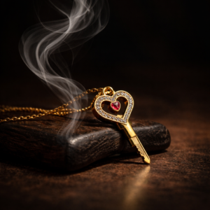 Heart-shaped Chastity Key Necklace